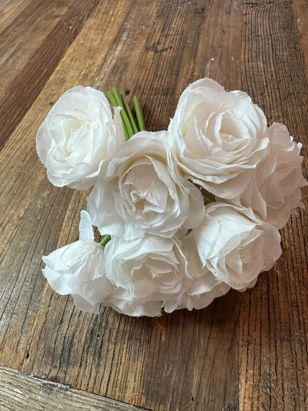 White Artificial Rose Bouquet - Home Accents